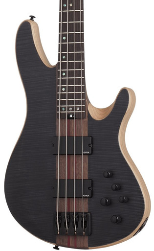 Schecter Signature Charles Berthoud CB-4 See Thru Black Satin Bass Guitar