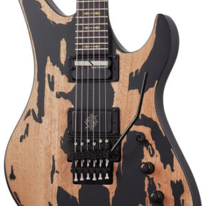 Schecter Synyster Gates Custom S Electric Guitar in Distressed Satin Black