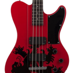 Schecter Simon Gallup Ultra Bass Guitar in Red Black