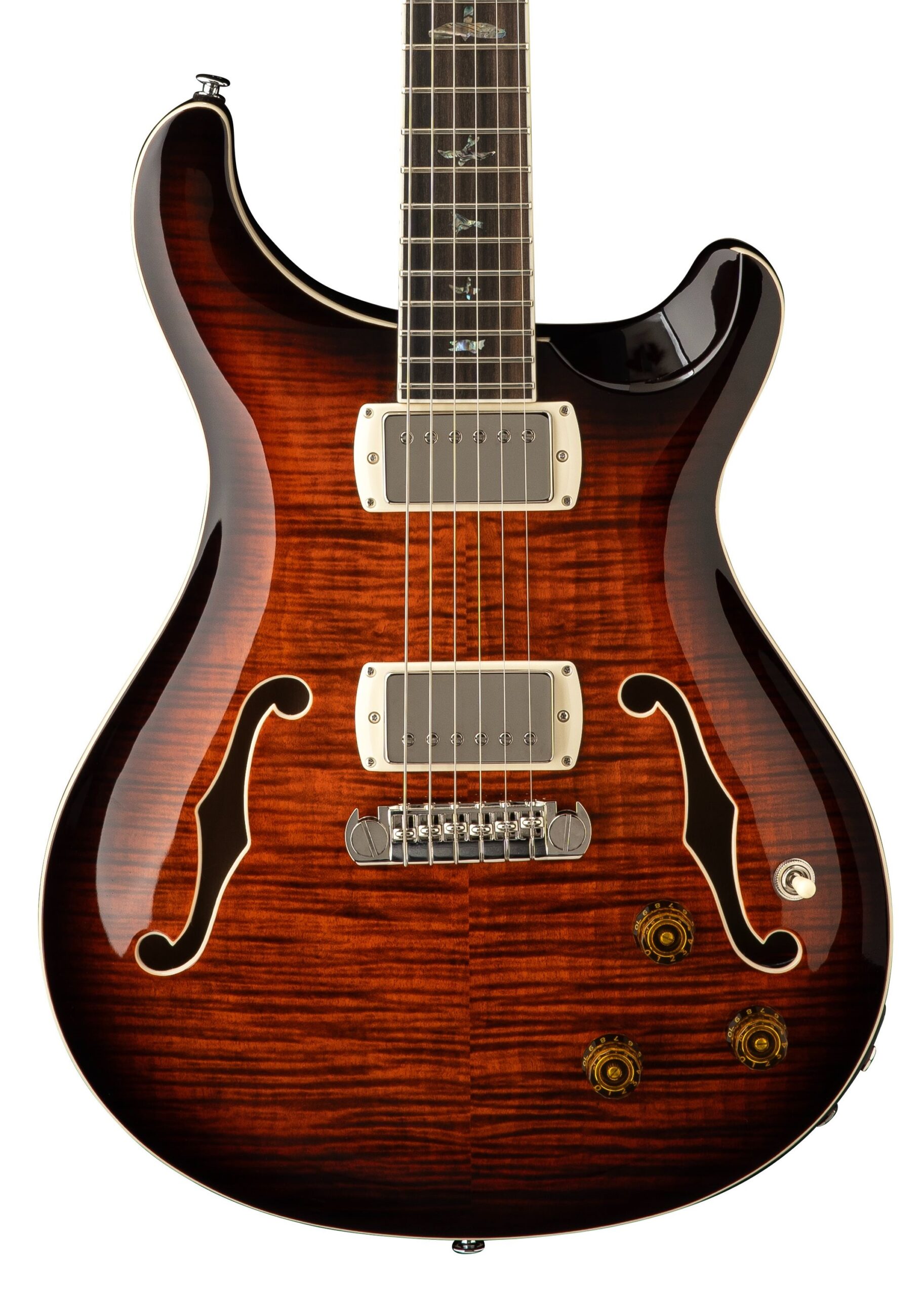 PRS SE Hollowbody II Piezo Electric Guitar in Orange Tiger Smokeburst (2026)
