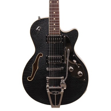 Second Hand Duesenberg Starplayer TV Outlaw Electric Guitar in Black Snakeskin 727