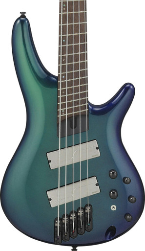 Ibanez SRMS725-BCM 5-String Bass Guitar in Blue Chameleon