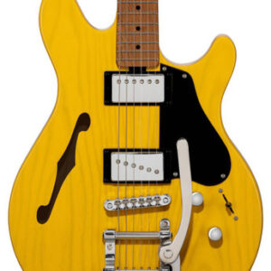 Sterling by Music Man Valentine Chambered Bigsby Semi-Hollow Electric Guitar in Butterscotch