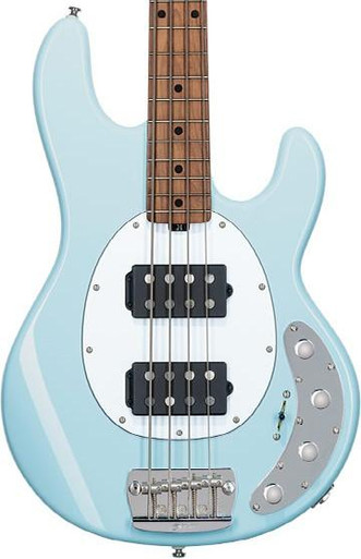 Sterling by Music Man StingRay HH Ray34 Bass Guitar in Daphne Blue