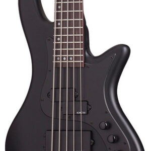 Schecter Stiletto Stealth 5-String Bass Guitar in Satin Black