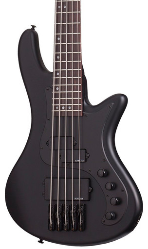 Schecter Stiletto Stealth 5-String Bass Guitar in Satin Black