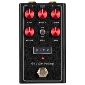 Revv Amplification G4 Anniversary V2 Preamp, Overdrive & Distortion Pedal in Red