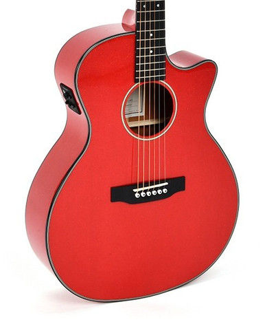Sigma GMC-1E Acoustic Guitar in Metallic Flake Red