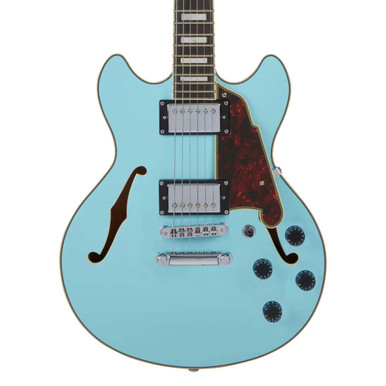 D'Angelico Premier Mini DC Semi-Hollow Electric Guitar in Sky Blue