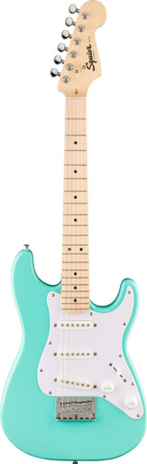 Squier Mini Stratocaster Electric Guitar in Sea Foam Green - Image 3