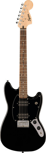 Squier Sonic Mustang HH Electric Guitar in Black - Image 3