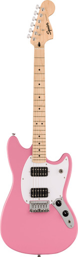 Squier Sonic Mustang HH Electric Guitar in Flash Pink - Image 3