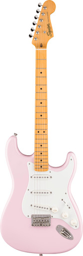 Squier Classic Vibe '50s Stratocaster Hardtail Electric Guitar in Shell Pink - Image 3