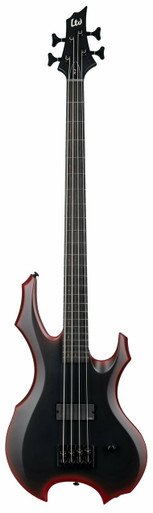 ESP LTD FL-4 Bass Guitar in Black Red Burst Satin - Image 3