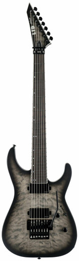 ESP LTD M-1007B-QM-Baritone Electric Guitar in Charcoal Burst Satin - Image 3