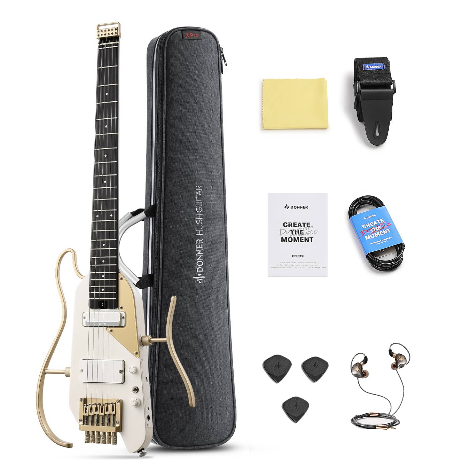 Donner HUSH™ X PRO Electric Guitar - White-Luxe