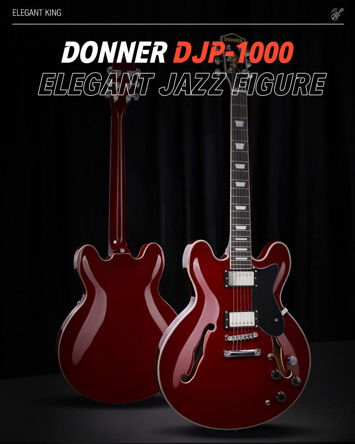 Donner DJP-1000 JAZZ Electric Guitar - Image 4