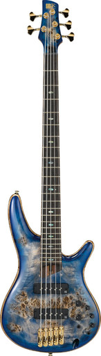 Ibanez SR2605-CBB Premium 5-String Bass Guitar in Cerulean Blue Burst - Image 3