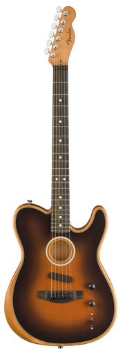 Fender American Acoustasonic Telecaster Acoustic/Electric Guitar in Sunburst - Image 3