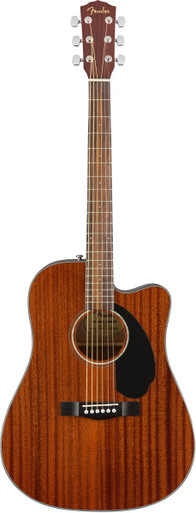 Fender CD-60SCE All-Mahogany Dreadnought Electro Acoustic Guitar in Natural - Image 3