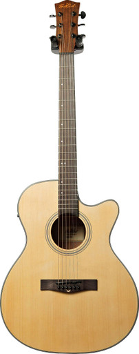 EastCoast G1CE Grand Auditorium Cutaway Electro Acoustic Guitar In Natural - Image 3