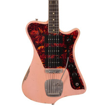 Castedosa Halcon Baritone Electric Guitar in Dirty Shell Pink (47813) - Image 3