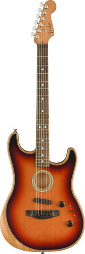 Fender American Acoustasonic Stratocaster Acoustic/Electric Guitar in 3-Tone Sunburst - Image 3