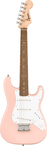 Squier Mini Strat Electric Guitar in Shell Pink - Image 3