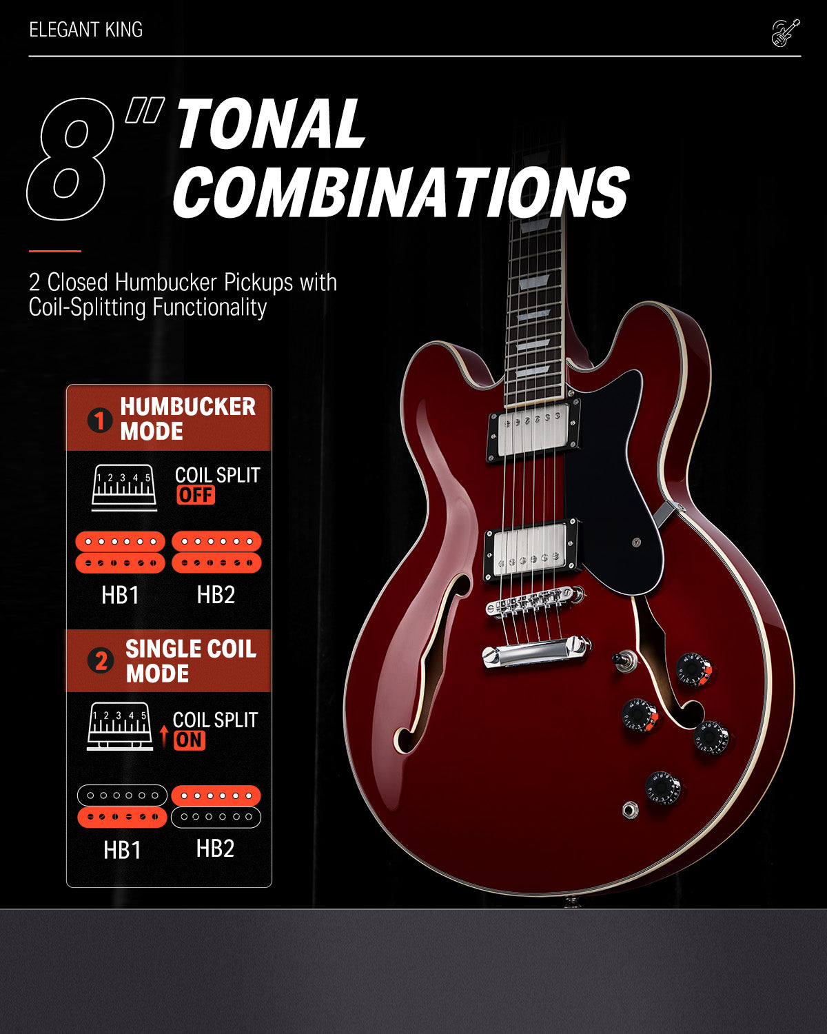 Donner DJP-1000 JAZZ Electric Guitar - Image 6