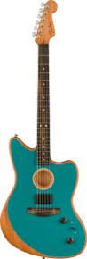 Fender American Acoustasonic Jazzmaster Acoustic/Electric Guitar in Ocean Turquoise - Image 2