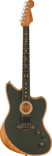 Fender American Acoustasonic Jazzmaster Acoustic/Electric Guitar in Tungsten - Image 3