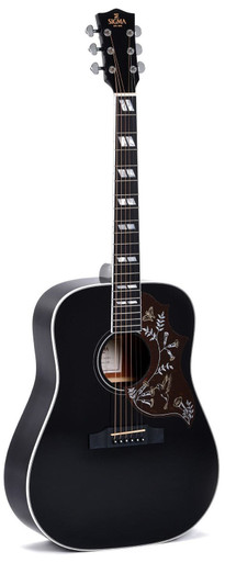 Sigma DM-SG5-BK Mahogany Dreadnought Electro Acoustic in Black - Image 3
