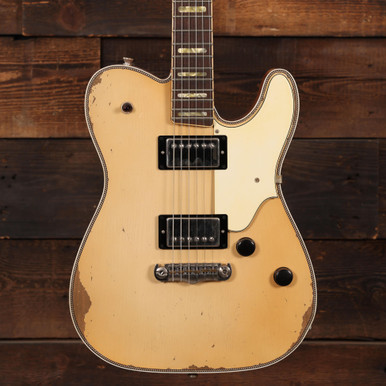 Castedosa Marianna Carve Top Electric Guitar with TS Humbuckers in Burnt Marshmallow, Medium Aged - Image 3