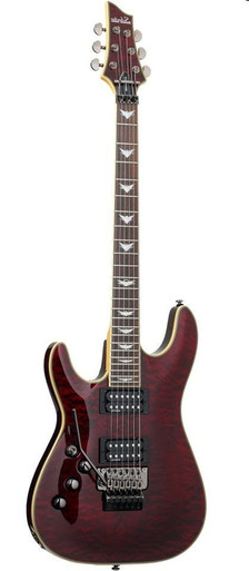 Schecter Omen Extreme 6 FR Left Handed Electric Guitar in Black Cherry - Image 3