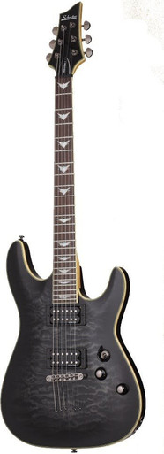 Schecter Omen Extreme 6 Electric Guitar in See-Thru Black - Image 3