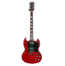 EastCoast GS10 Electric Guitar Silent Bundle in Cherry with Headphone Amp & Accessories - Image 2