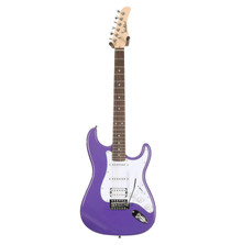 EastCoast ST2 Electric Guitar Silent Bundle in Purple Metallic with Headphone Amp & Accessories - Image 2