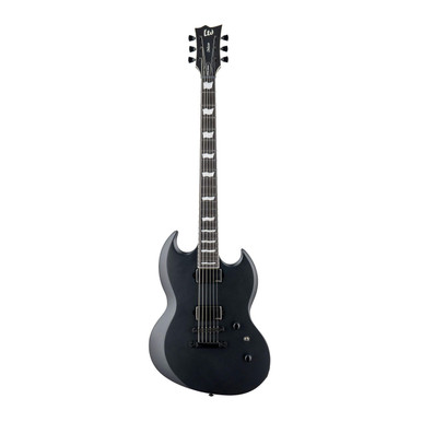 ESP LTD Deluxe Viper-1000 Baritone Electric Guitar in Black Satin - Image 3