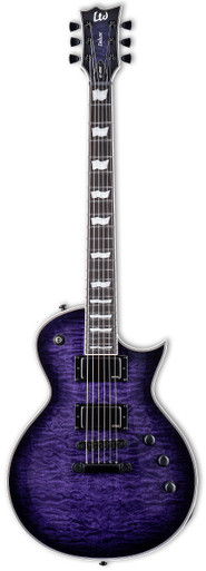 ESP LTD EC-1000 QM Electric Guitar in See Thru Purple Sunburst - Image 3