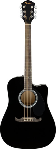Fender FA-125CE Dreadnought Electro Acoustic Guitar in Black - Image 3