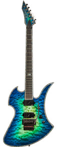 BC Rich Extreme Series Mockingbird Exotic Electric Guitar with Floyd Rose in Cyan Blue - Image 2