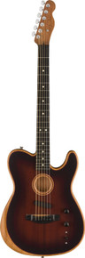 Fender American Acoustasonic Telecaster All-Mahogany Acoustic/Electric Guitar in Bourbon Burst - Image 2