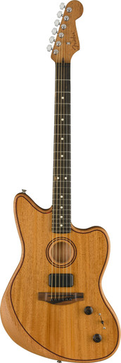 Fender American Acoustasonic Jazzmaster All-Mahogany Acoustic/Electric Guitar in Natural - Image 3