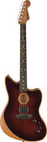 Fender American Acoustasonic Jazzmaster All-Mahogany Acoustic/Electric Guitar in Bourbon Burst - Image 2