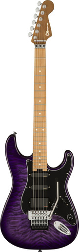 Charvel Marco Sfogli Signature Pro-Mod So-Cal Style 1 HSS FR CM QM Electric Guitar in Transparent Purple Burst - Image 3