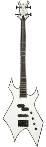 BC Rich Extreme Series Chris Kael Signature Warlock Bass Guitar in Satin White - Image 3