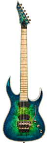 BC Rich Prophecy Series Shredzilla Z6 Exotic Electric Guitar with Floyd Rose in Cyan Blue - Image 2