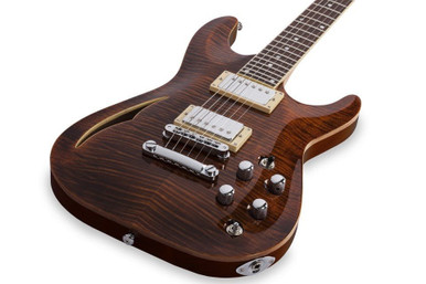 Schecter C-1 E/A Semi Hollow Electric Guitar in Cats Eye - Image 3