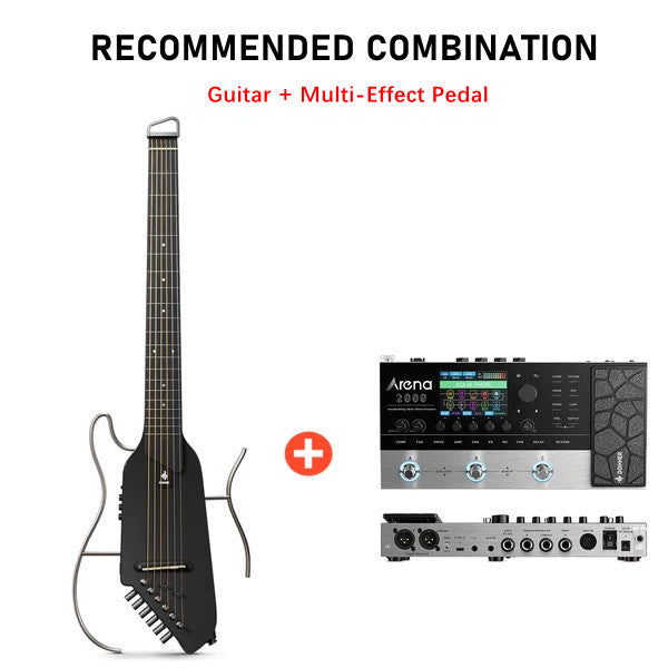 Donner HUSH™ I Acoustic-Electric Travel Guitar - Guitar+Pedal / Black