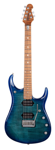 Music Man JP15 John Petrucci Signature Electric Guitar in Cerulean Paradise Flame - Image 3